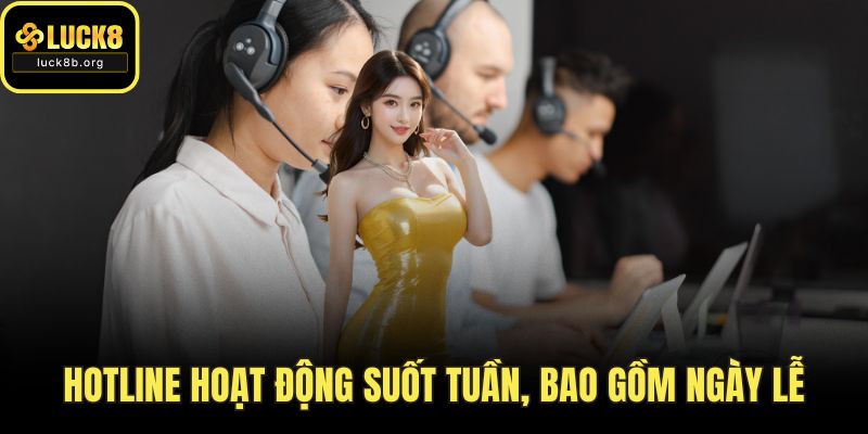 Hotline hoạt động suốt tuần, bao gồm ngày lễ